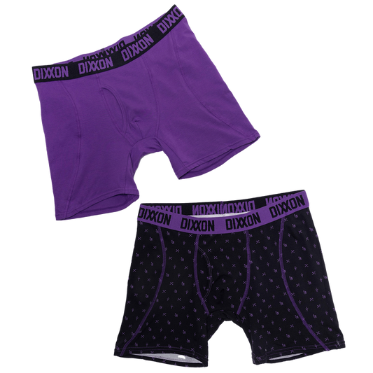Lowrider Cotton Stretch 2pk Boxer Briefs - Purple & Black