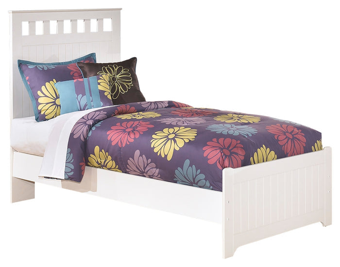 Lulu B102B4 White Twin Panel Bed