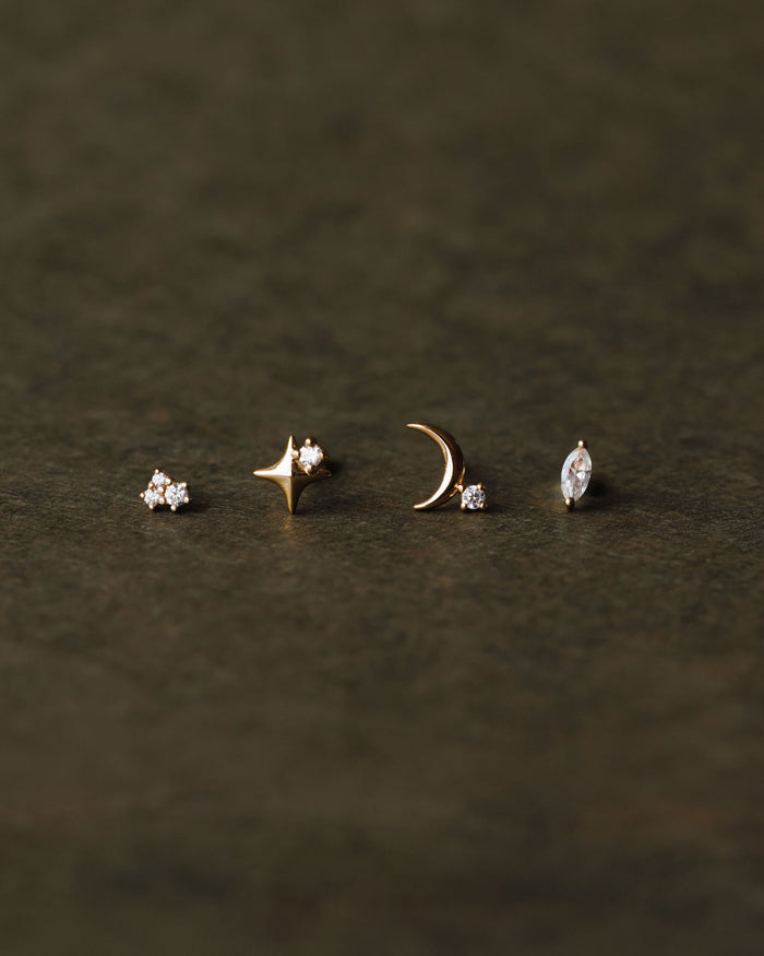 Luna Diamond Flatback Studs