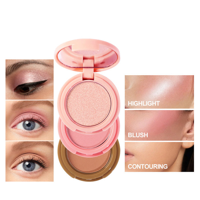 MA685 - 3 in 1 Contour Palette Blush and Highlighter