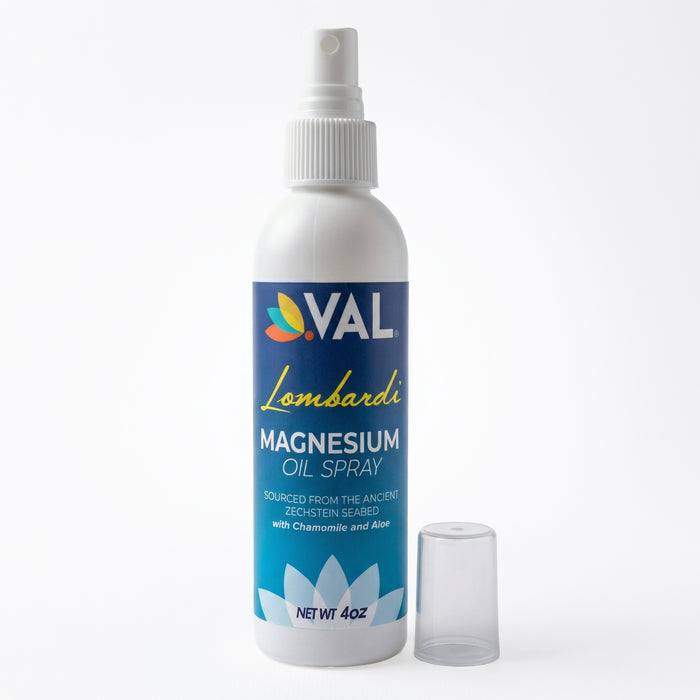 Magnesium Oil Spray with Chamomile & Aloe – Fast-Absorbing Transdermal Magnesium for Relaxation & Skin Comfort | VAL Lombardi