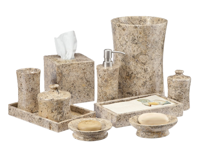 MarbleCrafter Vinca Fossil Stone Bath Collection