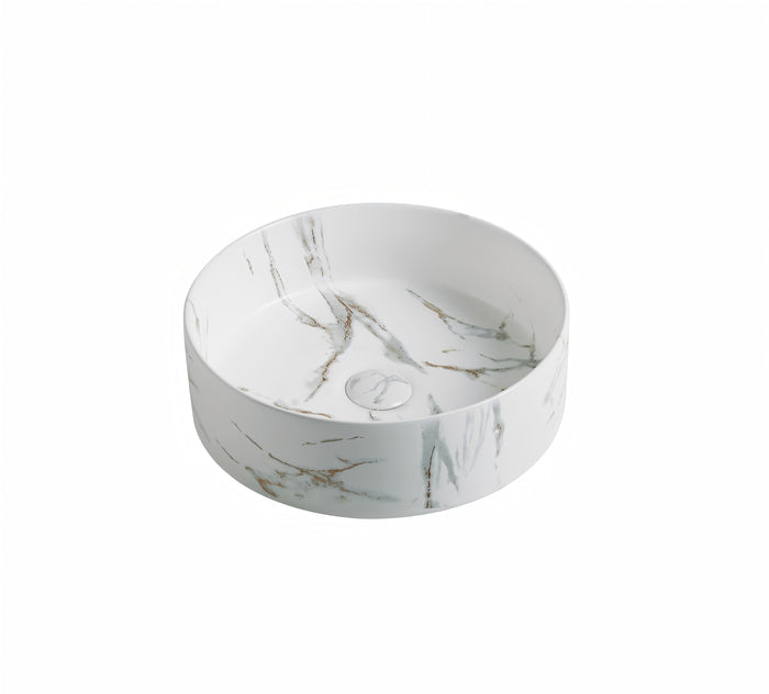 Matte White Alabaster Above Counter Basin 352*352*112mm