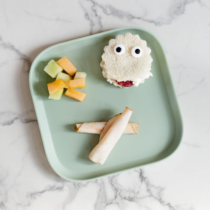 Mealtime Plate in Sage / ezpz Basics Line / Stylish, Durable Plates for Big Kids #color_sage
