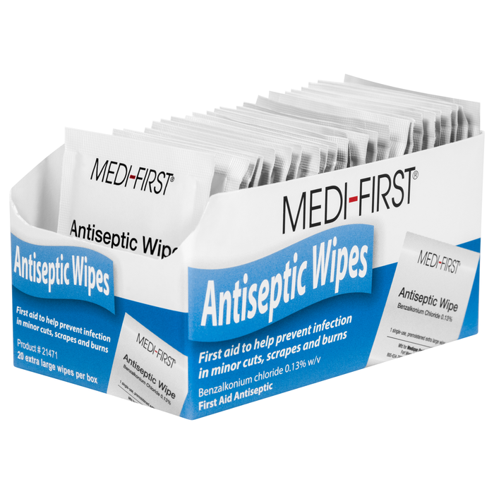 Medi First Antiseptic First Aid Wipes 20/box
