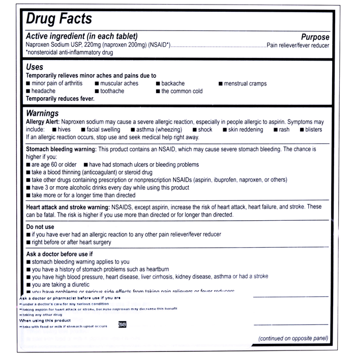 Medique Mediproxen Naproxen Pain Reliever Tablets 100/box