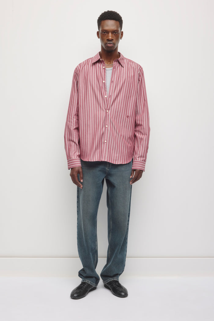 Men's Classic Stripe Shirt in Tawny Port/Gypsum Stripe