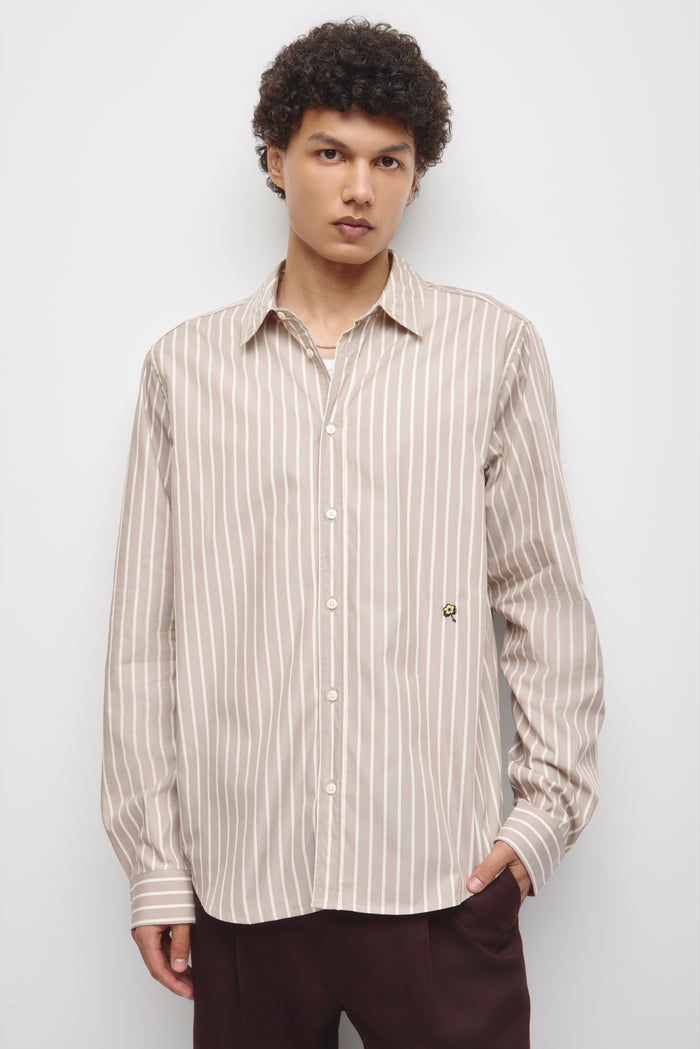 Men's Classic Stripe Shirt in Teak/Birch Stripe