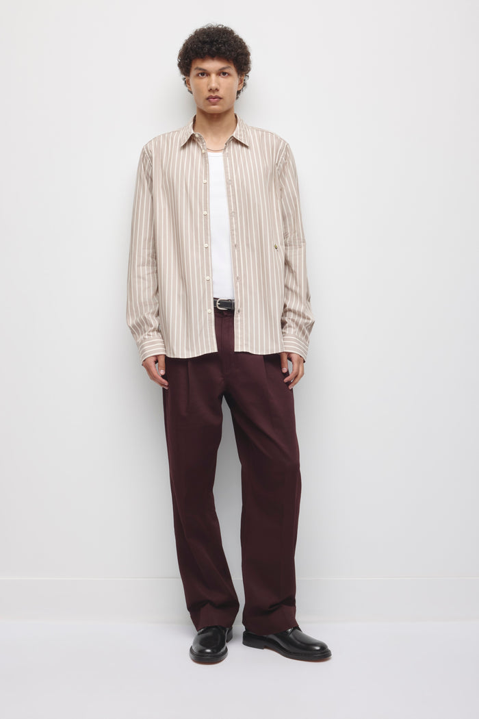 Men's Classic Stripe Shirt in Teak/Birch Stripe