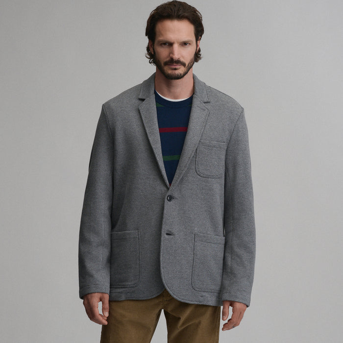 Knit Blazer-Charcoal Heather-1