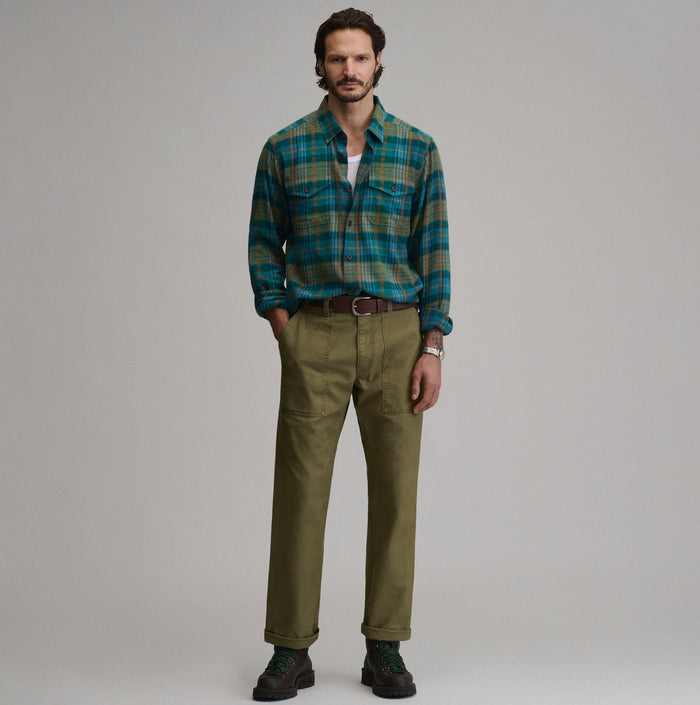 LS Eddies Cabin Shirt - Jaquard Plaid-Sea Glass-4