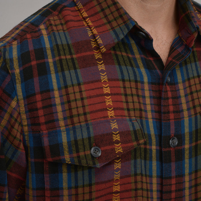 LS Eddies Cabin Shirt - Jaquard Plaid-Sable-7