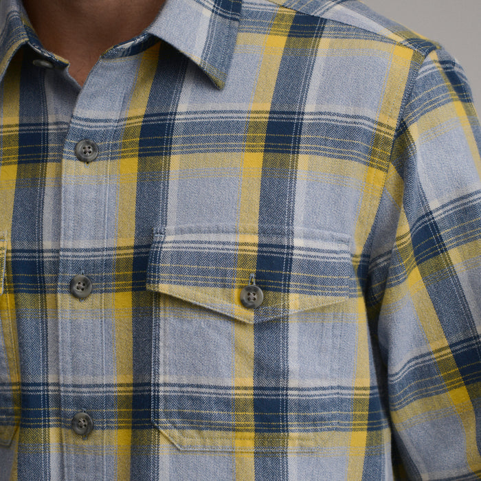 LS Eddies Cabin Shirt - Jaspe Flannel-Light Chambray 1-3