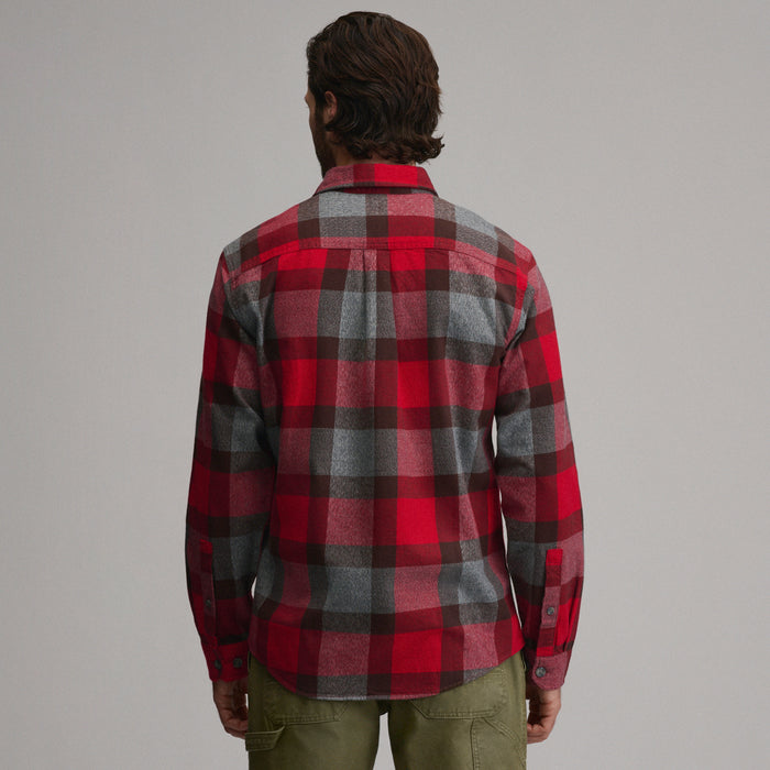 LS Eddies Cabin Shirt - Jaspe Flannel-Scarlet-10