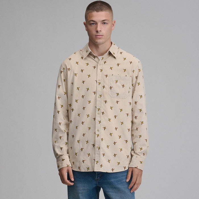 LS Fine Wale Corduroy - Print-Pumice-1