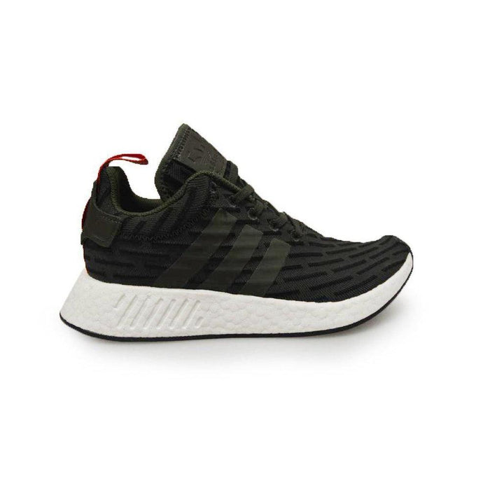 Mens Adidas NMD_R2 - BY2500 - Green White Red Trainers-NMD, Running-Foot World UK