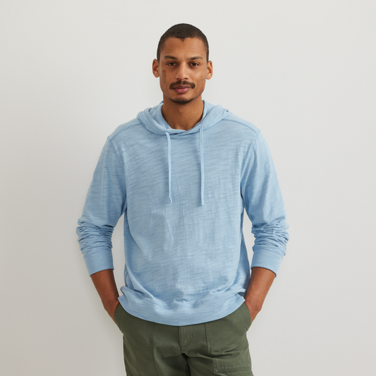 Men's Slub Hoodie-Slate Blue-Regular-C1
