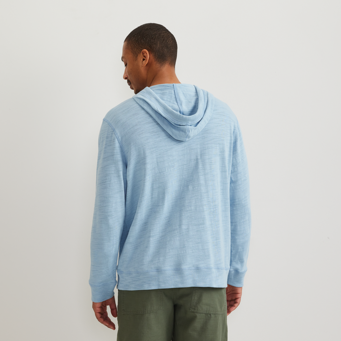 Men's Slub Hoodie-Slate Blue-Regular-F1