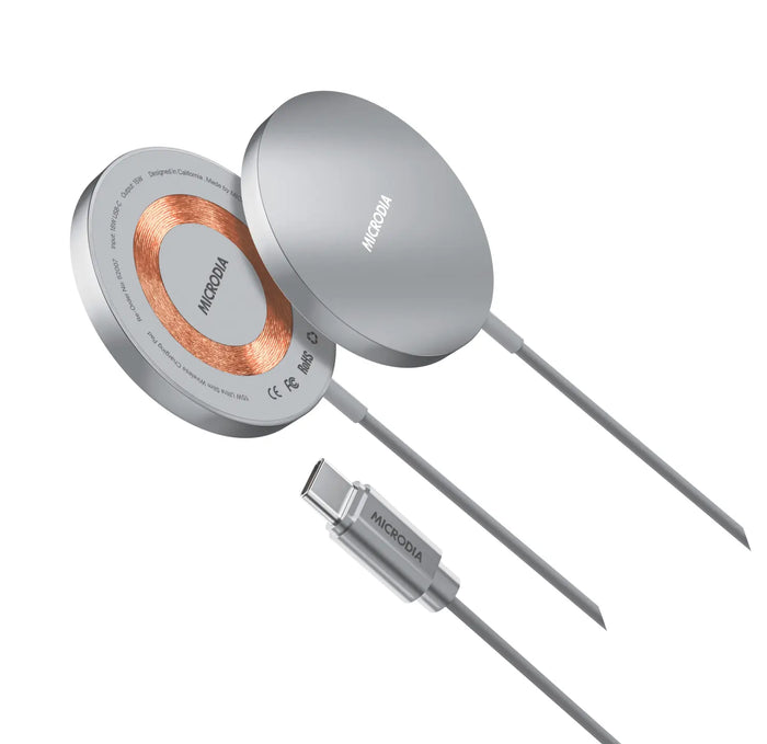 SNAPPad™ Visi.O,  15W Ultra Slim Transparent Aluminum Wireless Charging Pad Microdia