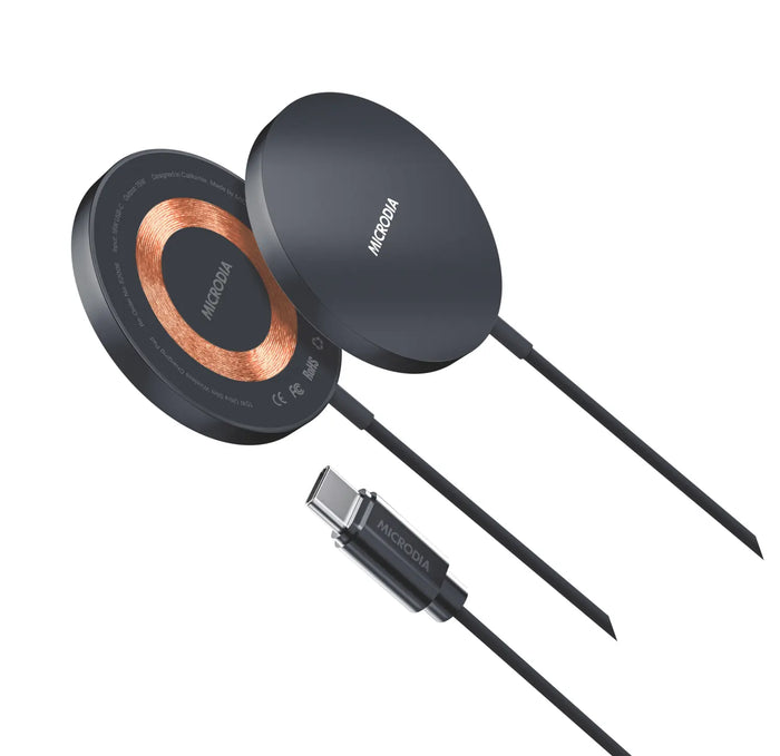 SNAPPad™ Visi.O,  15W Ultra Slim Transparent Aluminum Wireless Charging Pad Microdia