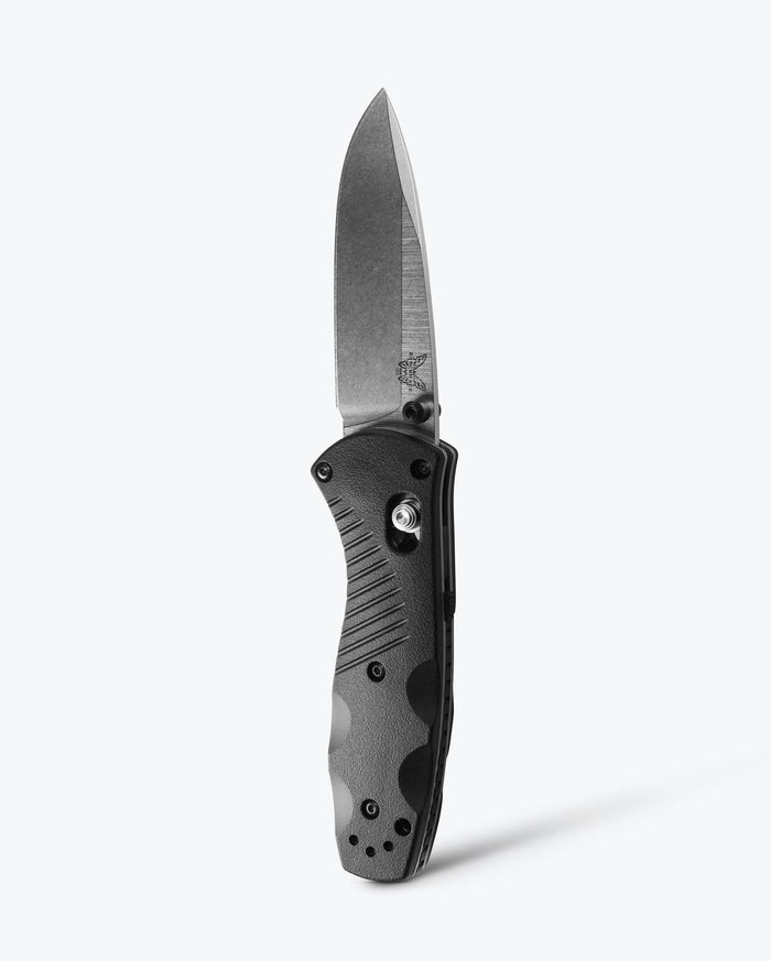 Benchmade Mini Barrage® Black Valox® 585 - Vertical Front View | Benchmade Knife Co.