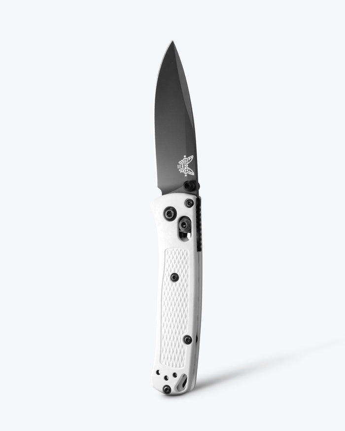 Mini Bugout® White Grivory® Folding Knife - Open Standing Position | Benchmade Knife Co.