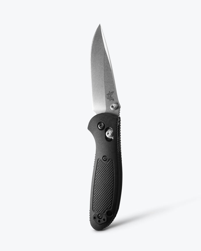 Mini Griptilian® Black Grivory® Drop-point - Vertical Position | Benchmade Knife Co.