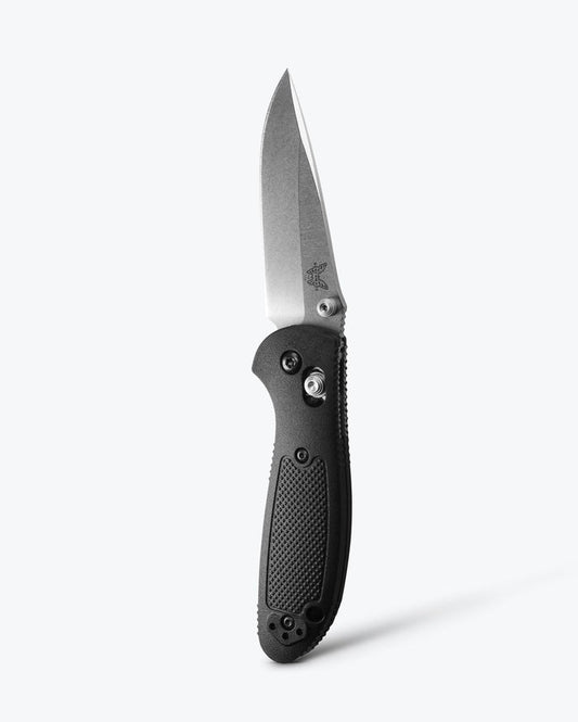 Mini Griptilian® Black Grivory® Drop-point - Vertical Position | Benchmade Knife Co.