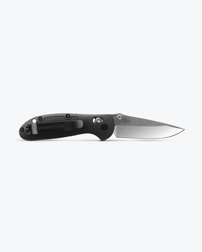 Mini Griptilian® Black Grivory® Drop-point - Back Side Open | Benchmade Knife Co.