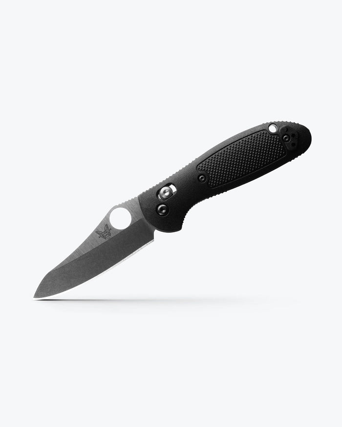 Mini Griptilian® Black Grivory® Sheepsfoot - Angled View | Benchmade Knife Co.