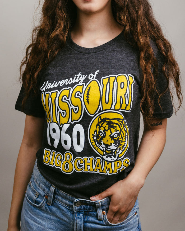 Missouri Tigers Big 8 1960 Champs Black T-Shirt Front