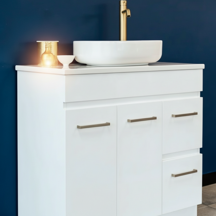 Misty White Style Freestanding Vanity with Stone Top 700/900m