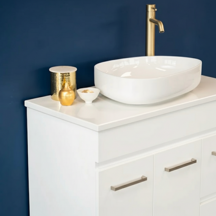 Misty White Style Freestanding Vanity with Stone Top 700/900m