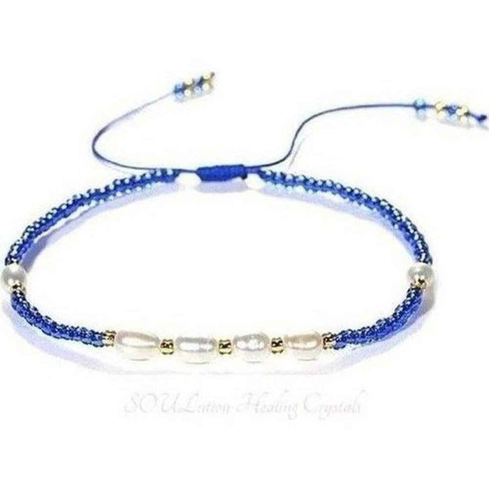 Miyuki and freshwater pearl bracelet, handmade with Japanese glass seed beads