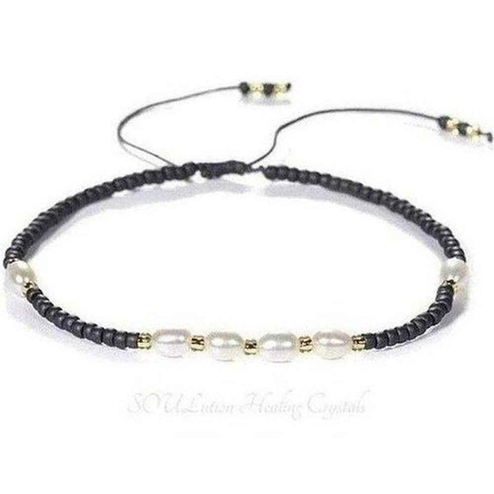 Miyuki and freshwater pearl bracelet, view 2