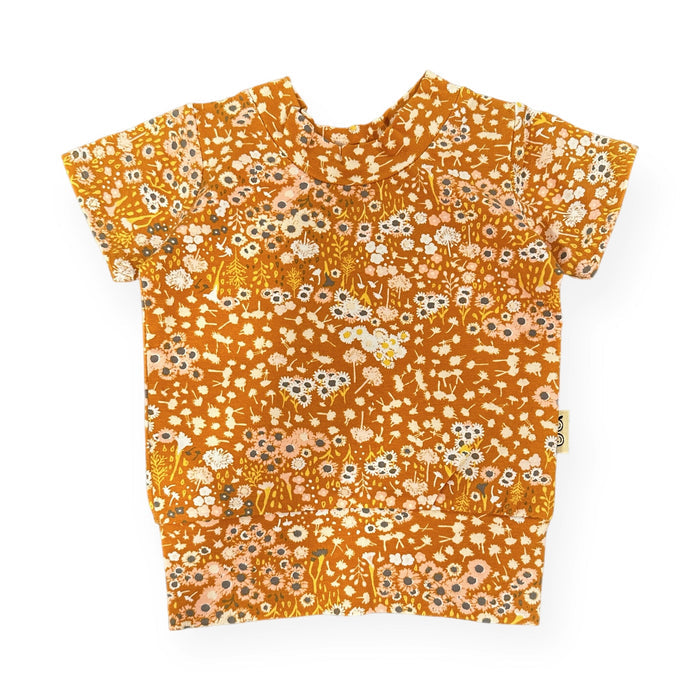 Mustard Floral Biker Shorts Lounge Set