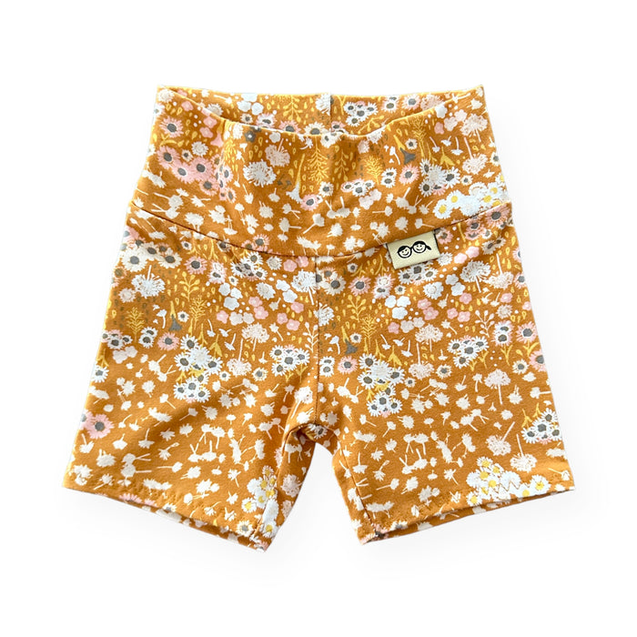 Mustard Floral Biker Shorts Lounge Set