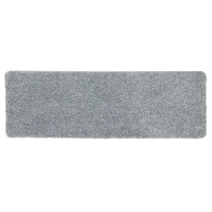 My Blue Fleck Rug – a washable rug in lighter and darker shades of silvery blue.