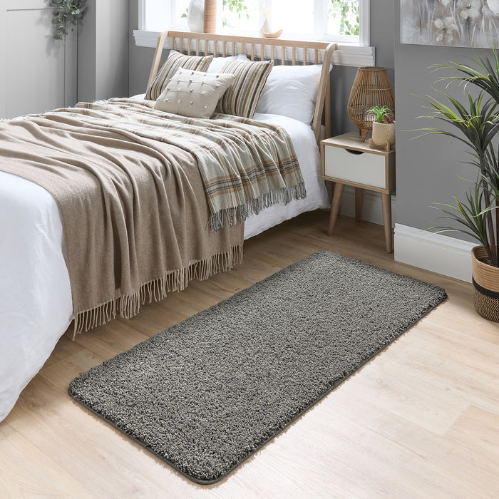 My Rug Grey Fleck- a washable rug with light and dark grey flecks.