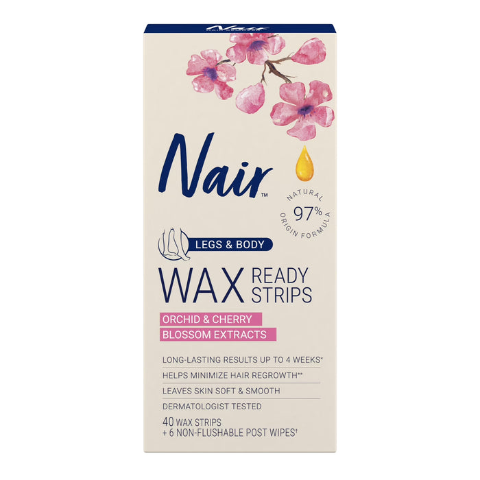 Nair Hair Remover Wax Ready Strips for Legs & Body 40 Strips
