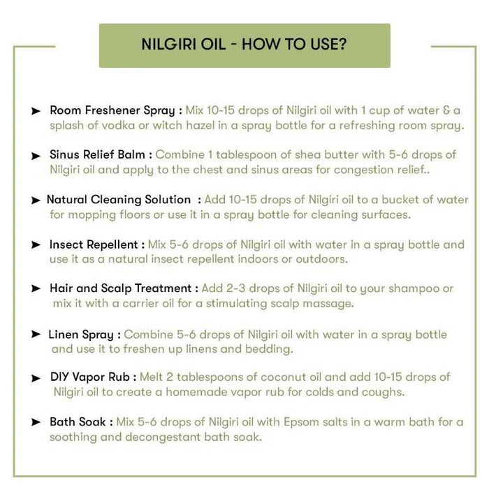 Nilgiri Oil use