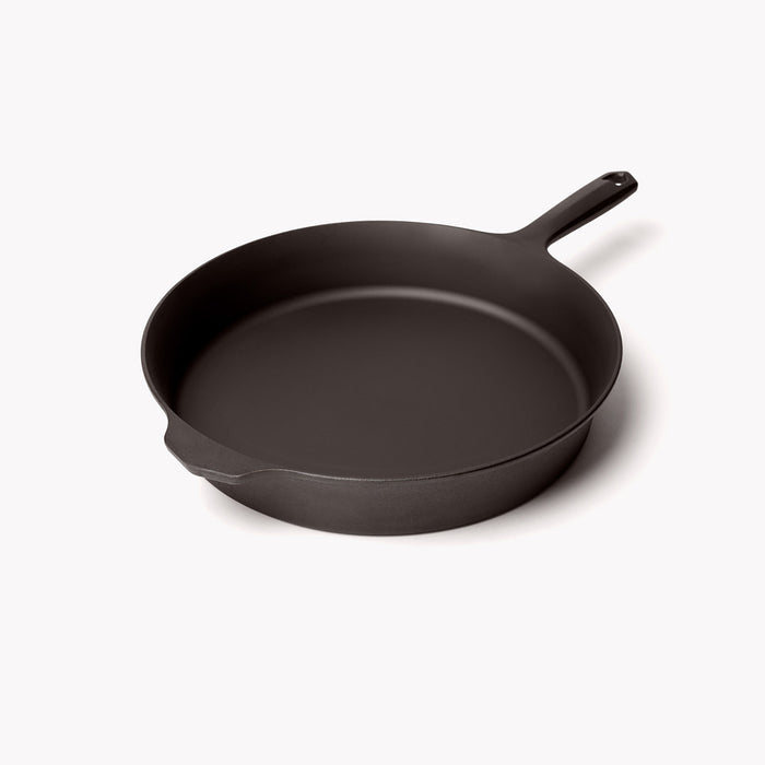 No.10 Field Cast Iron Skillet angled side view on white background showing sloped sides