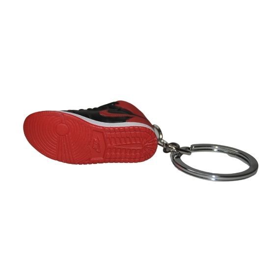 Novelty Sneaker Keyring Stocking Filler 2D Jordan 1 "Bred" Black Red White-Unisex-Other-sneakers Foot World