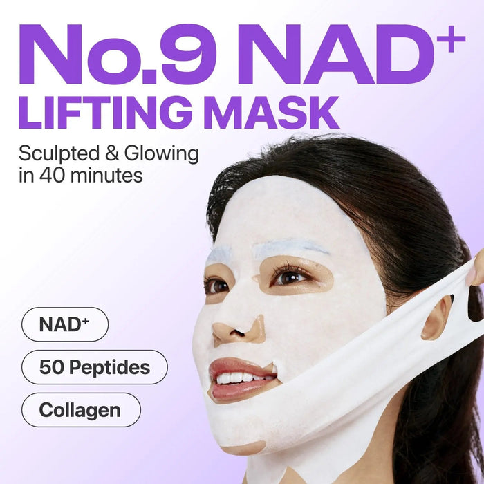 NUMBUZIN No.9 NAD+ BIO Lifting-sil Full Face Mask (4 Sheets + Lifting Band) - DOKAN