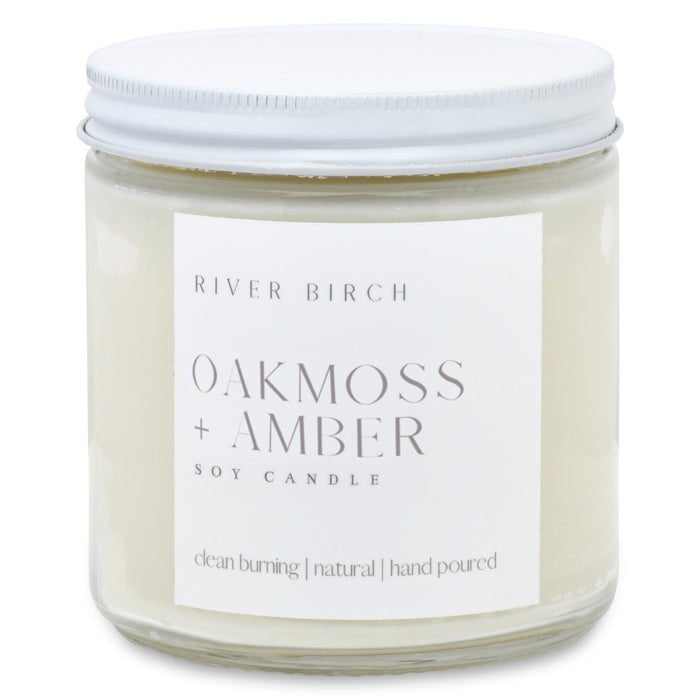Oakmoss + Amber - 16 oz Clear Jar