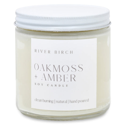 Oakmoss + Amber - 16 oz Clear Jar