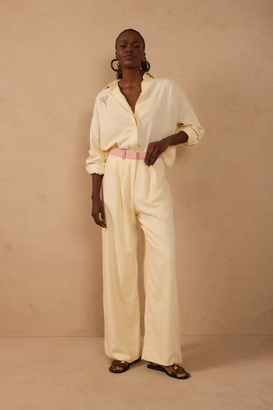 Off-White Bicolor Belt Loops Linen Pants_1