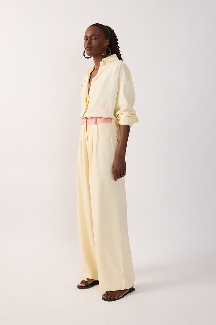 Off-White Bicolor Belt Loops Linen Pants_3