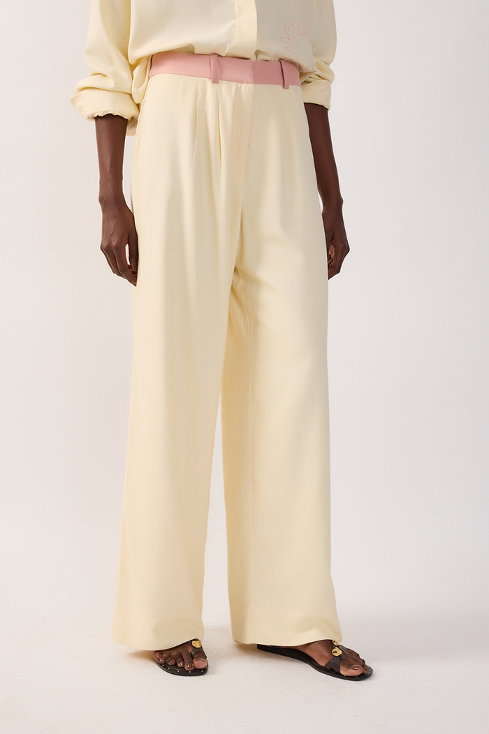 Off-White Bicolor Belt Loops Linen Pants_4