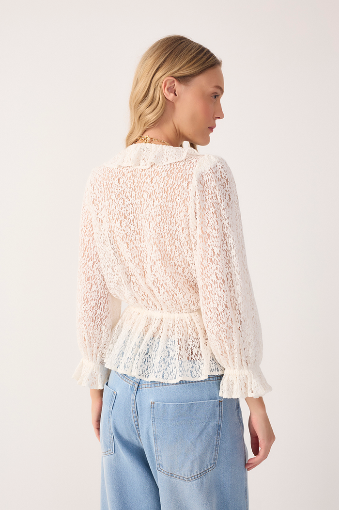 Off-White Drawstring Lace Tulle Tunic_5